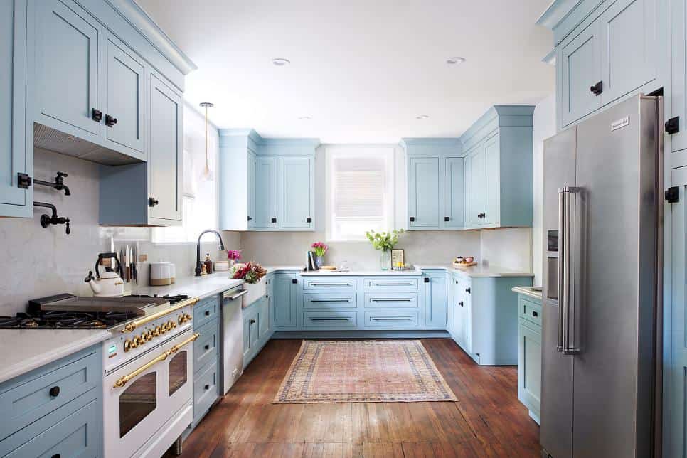 blue cabinets