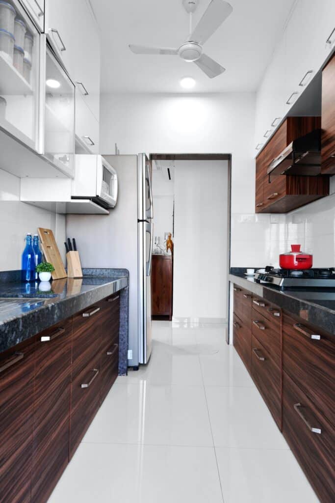 A modern galley kitchen design