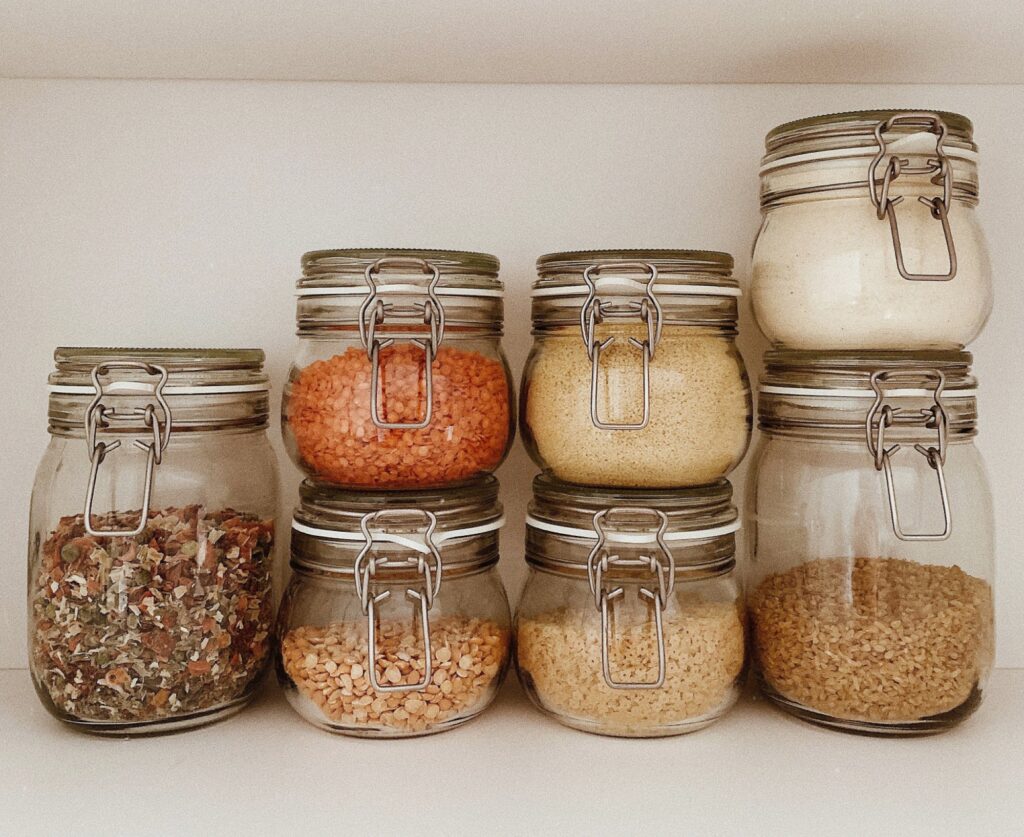 clear containers for an organized kitchen pantry
